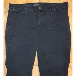 Talbots Flawless Five Pocket Flare Leg Jeans 16 Black Mid Rise Slim Ankle Classi
